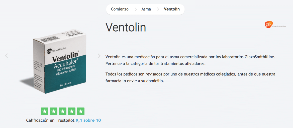 Ventolin pastillas precio