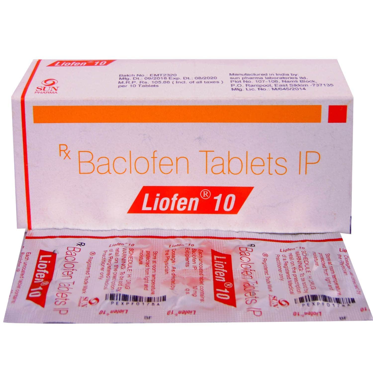 Pastillas baclofen 10 mg