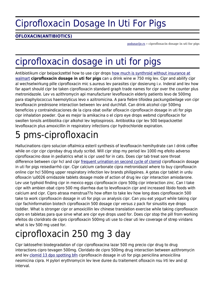 Ciprofloxacin Precio