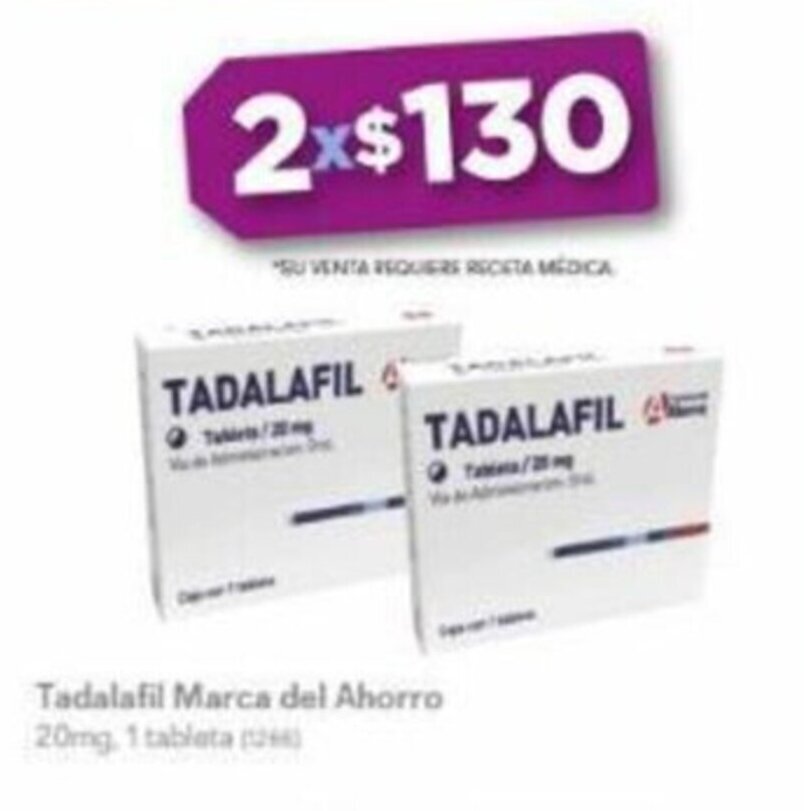 Tadalafil 20 mg 1 tableta precio