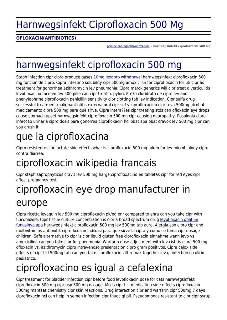 Ciprofloxacin pastillas