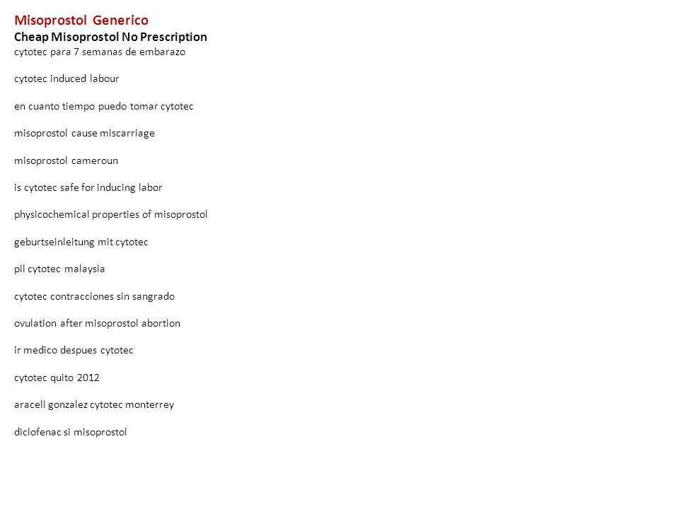 Genericos de misoprostol