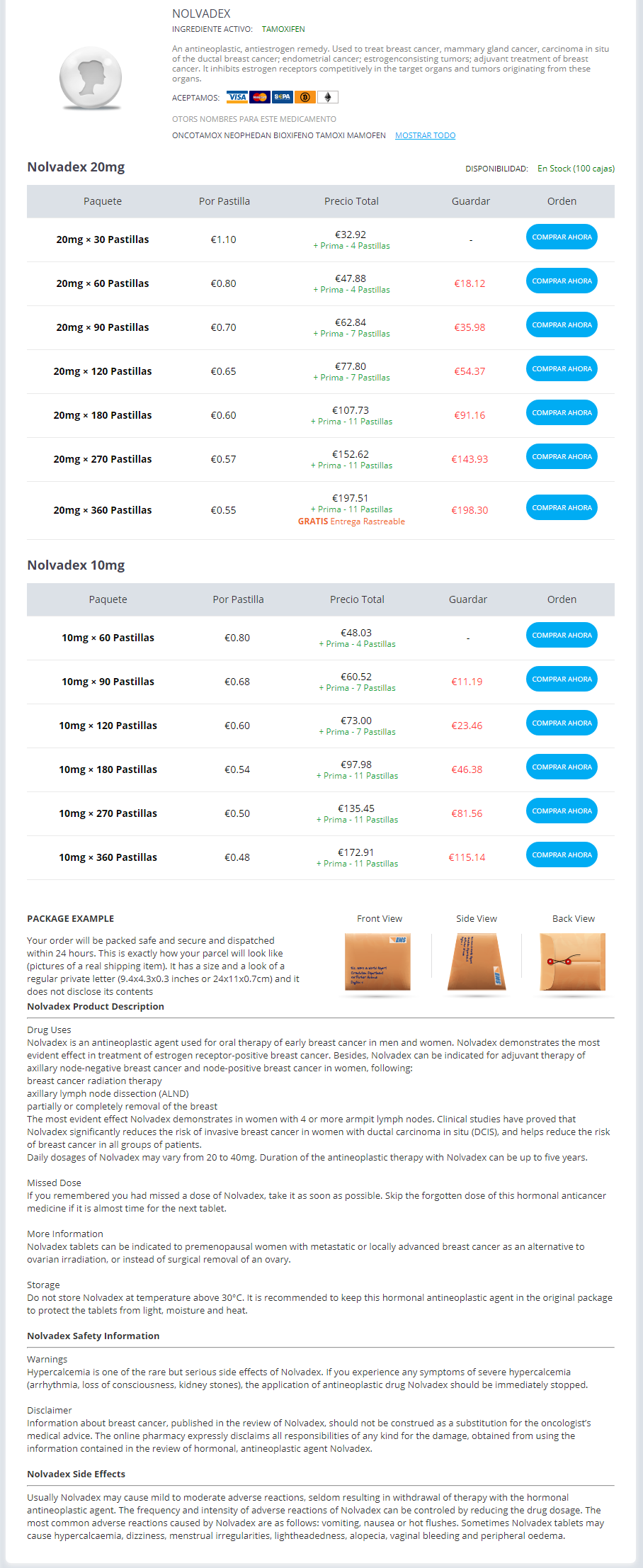 Comprar tamoxifeno 40mg