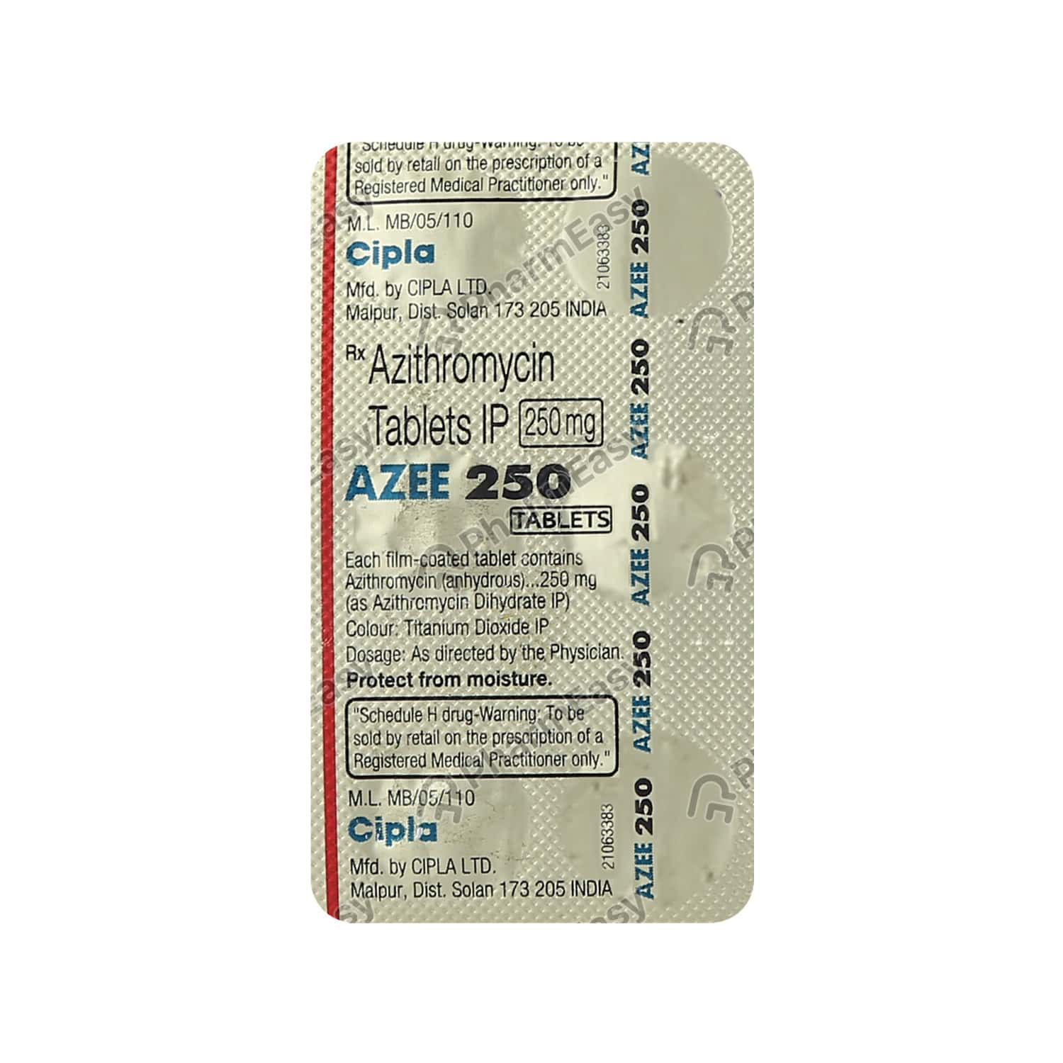 Azithromycin 250 mg 6 tabletas