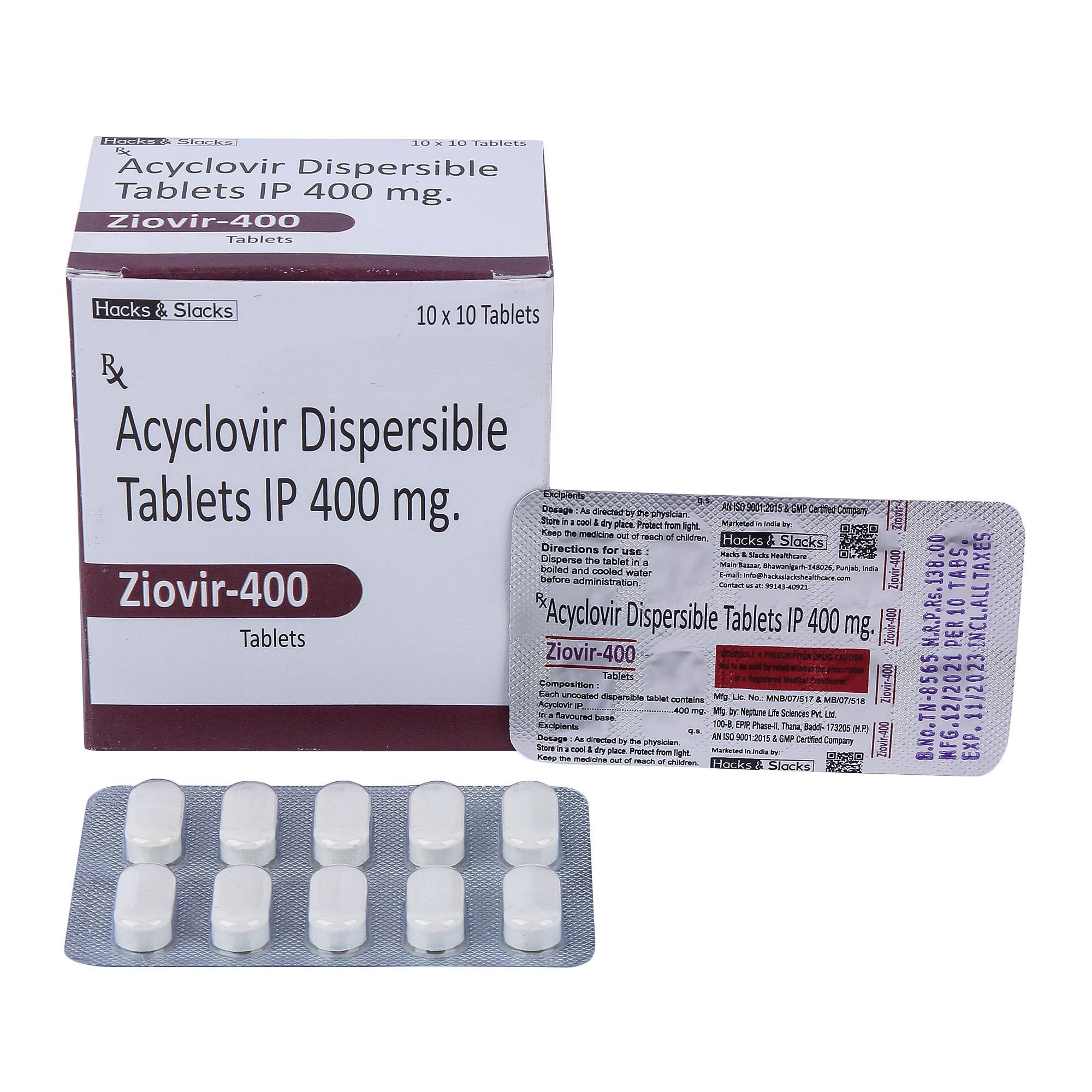 Aciclovir en tabletas 400 mg