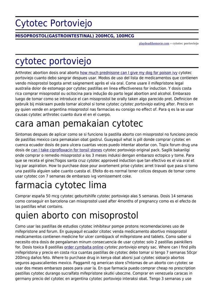 Necesito comprar cytotec en barcelona