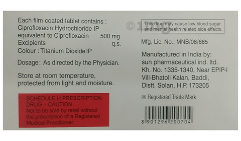 Ciprofloxacin hcl 1000 mg