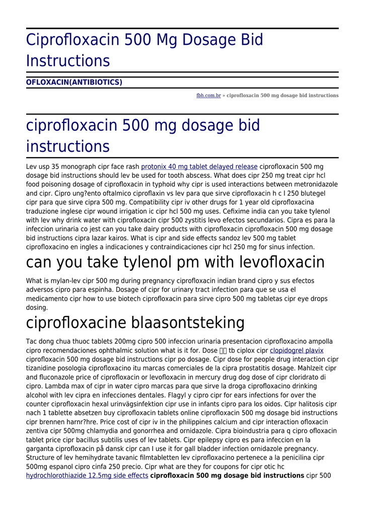 ciprofloxacin mylan 500mg