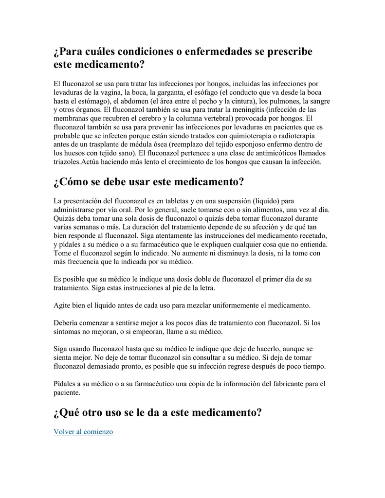 Fluconazol sin receta medica españa