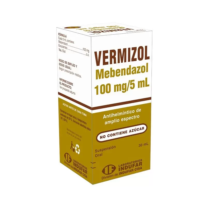 Mebendazol de 100mg en niños