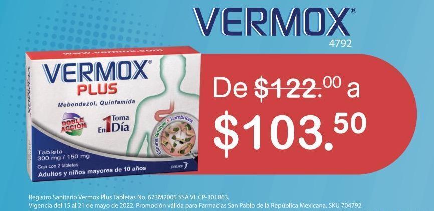 Precio Del Vermox Plus Adulto