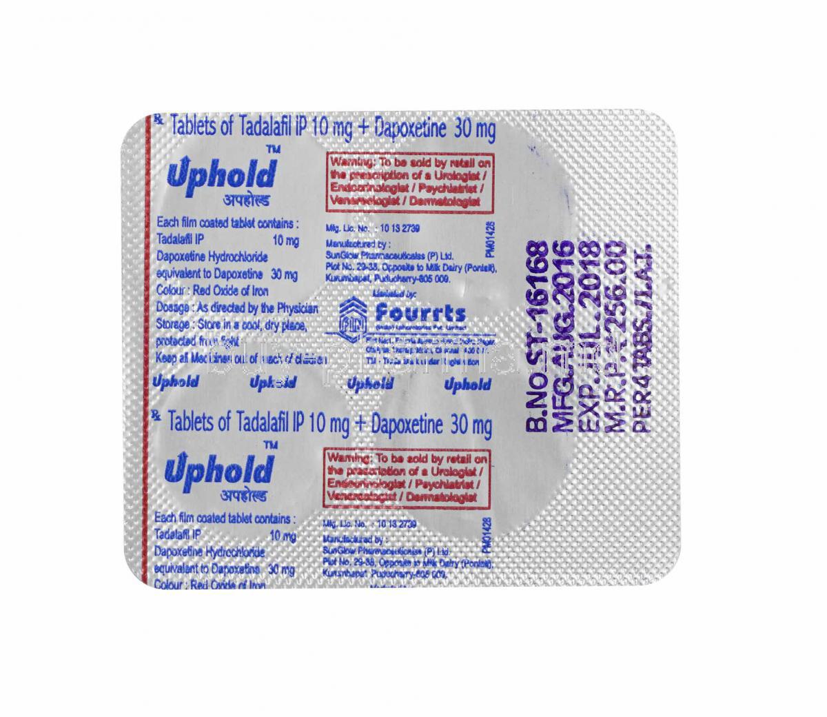 Tadalafil dapoxetine 20mg/30mg